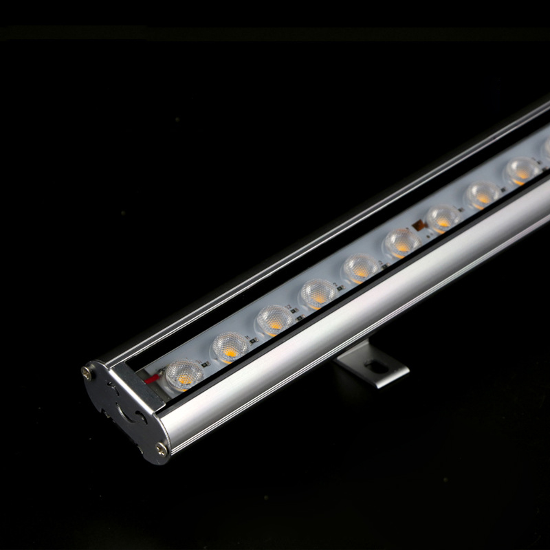 DC24V 8/12W 40X20mm Low Power White/Yellow Light Full Color UCS1903 RGB/DMX512 Addressable Outdoor Waterproof IP67 Aluminum Lens LED Linear Light LED Wall Washer Lighting